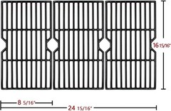16 15/16″ Porcelain Coated Cast Iron Grill Grates Replacement for Charbroil a…