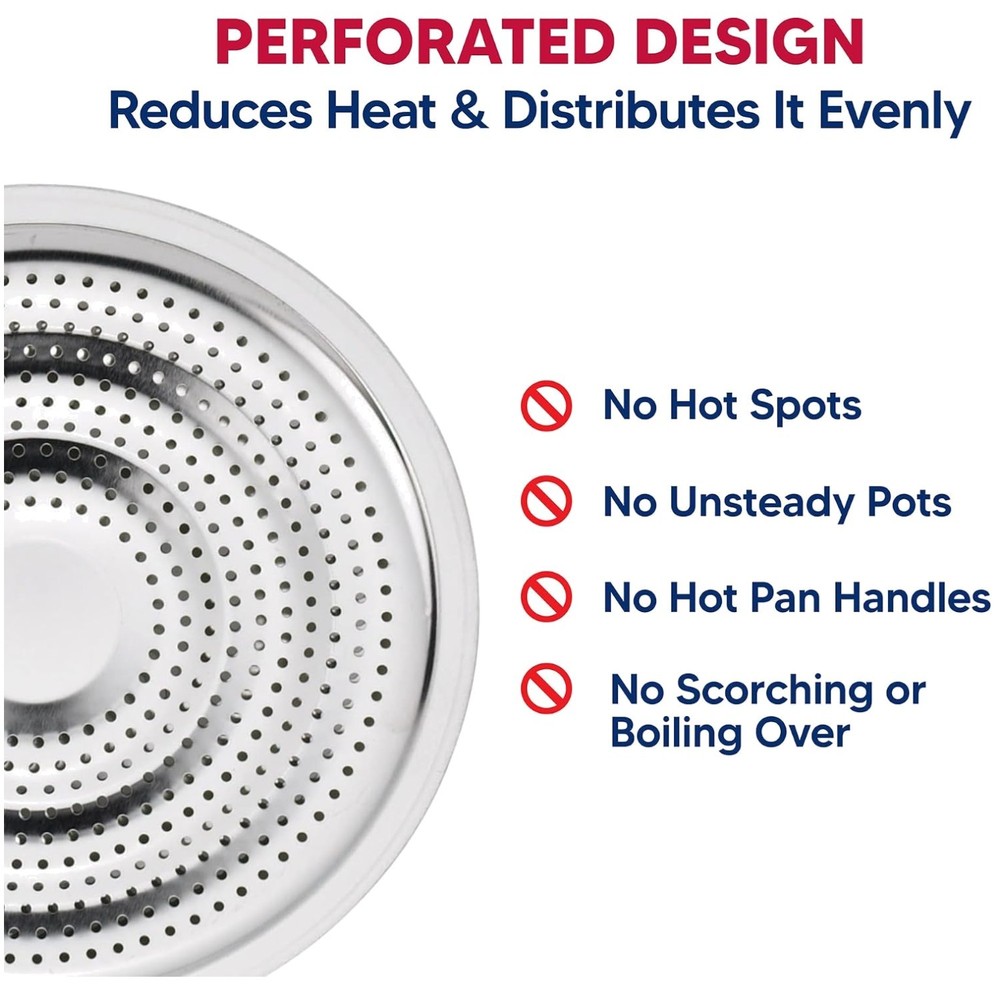 Stainless Steel Heat Diffuser Set, Removable Handle, 2-Pack