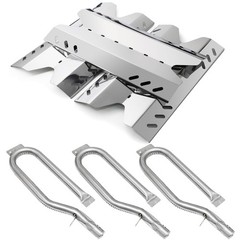 Hiorucet Grill Parts for Members Mark Burner×3 + Heat Plate×3, Black