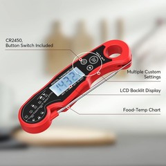 Meat Thermometer Digital for Grilling and Cooking – ANDAXIN Red/Black