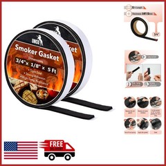 Smoker Gasket Sealer 3/4″ x 1/8″ 5ft 2 Pack Heat Resistant for BBQ Grills