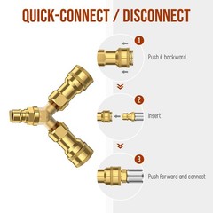 Alloxity 1/2 Inch Natural Gas Y Splitter 2-Way Natural Gas Quick Connect