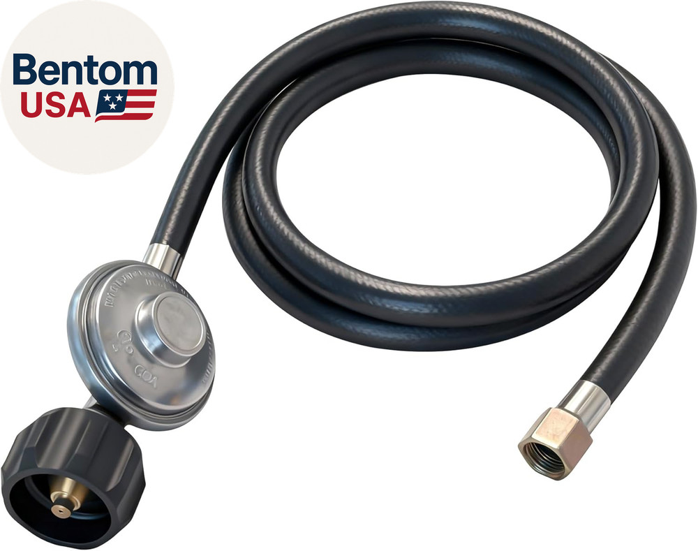 Propane Regulator with 5 Ft Hose, Universal Grill Replacement Regulator for Most