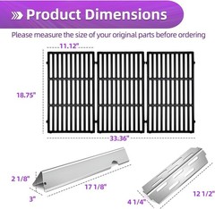 Cast Iron Grill Grates for Weber Genesis II E-410 S-410 E-435 S-435 Weber 66041