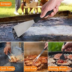 ﻿Latiret Griddle Accessories Kit, 24Pcs Grilling Accessories Set for Blac