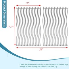 NAPOLEON 17-3/4″ Stainless Steel 2 Waved Cooking Grids Grates Replacement Part