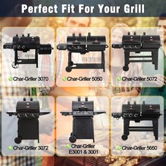 Heat Plates Flame Shields 3 Pack for Char Griller 5050 5650 3001 5072 3070 Steel