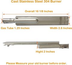 Cast Stainless Steel BBQ Grill Burners Replacement for Bull Cal Flame Jenn AIR