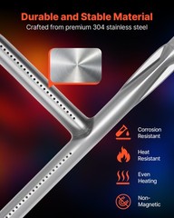 Vevor Grill Burner Tube For Weber Q200 Q220 Q2000 Q2200 Q2400 20.5 Inch 304