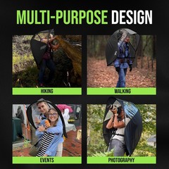 Wearable Hands‑Free Rain Canopy — Packable Pop‑Up Rain Shell for Hiking, Phot…