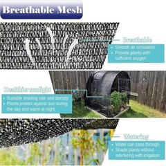 10×30 Ft Shade Cloth for Garden, 90 Black Sun Fabric with Grommets Plants Heat