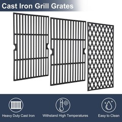 Criditpid Grill Cooking Grates+Heat Plate, Grates with Heat Plate Kit