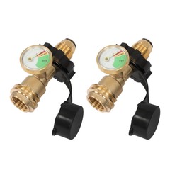 2PCS-Propane Tank Adapter with Gauge Converts POL LP Tank Service Valve QCC/Type
