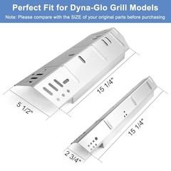 Grill Replacement Parts for Dyna-Glo 5 Burner 5-Pack-Silvery Heat Shield Kit