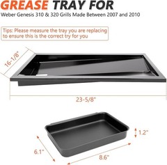QuliMetal Grease Tray w/Catch Pan for Weber Genesis 300 Series Gas Grills…