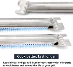 Hongso 7536 7508 Gas Grill Replacement Burner Tube Kit & Porcelain Steel Flavor