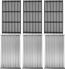 Cast Iron Grill Grates and Stainless Steel Emitter Plates for Charbroil Commerci