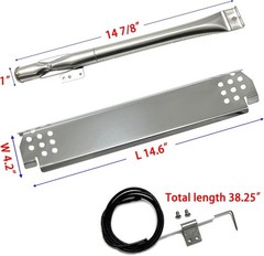 Kit de Quemadores 14 7/8″ y Placas de Calor 14.6″ para Parrilla 4 Quemadores NEW