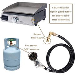 Propane Regulator Hose w/ 90° Elbow Adapter for Blackstone 17″ & 22″ Table Grill