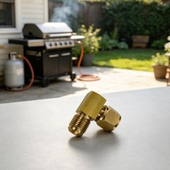 Brass Right Angle Elbow 3/8 Female Inverted Flare to 3/8 Male Flare for Heaters