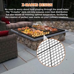 only fire Foldable X-Marks Fire Pit Cooking Grate, Portable Campfire BBQ Gril…