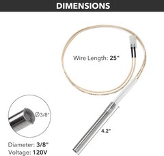 Pit Boss Pellet Grill Igniter Replacement 200W 120V with Fuse and Wire Lead