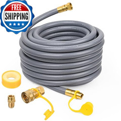 Lezbanz 1/2 Inch Natural Gas Hose 48Ft Quick Connect Fittings Natural Gas