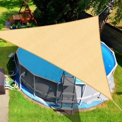 Above Ground Pool Sun Shade Sail, 13x13x13FT, 95% UV-Resistant Shade Cloth fo…
