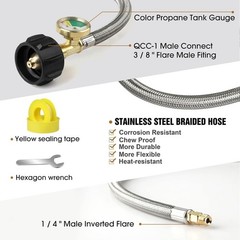 2-Stage Propane Regulator for RVs with Two Hoses and Leak Prevention Features