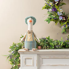 15.75 In. H Easter Fabric Boy Duck Figurine