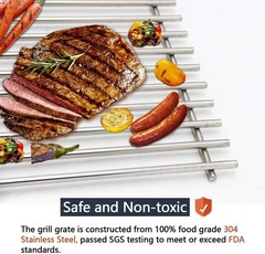 Durable Stainless Steel Grill Grates for Nexgrill 4 & 5 Burner Models – 17×13.25
