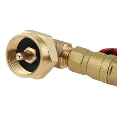QCC1 Propane Refill Pressure Elbow Adapter 90 Degrees With ON-Off Control Valve