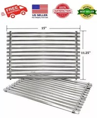 2 Pack 15″ Stainless Steel Cooking Grill Grates for Weber Spirit 200 Series …