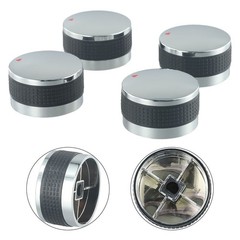 4xGas Grill Control Knobs Replacement Fits BBQ Gas Grills For Oven, Stove Round