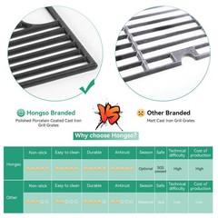 17″ Cast Iron Grill Grates Replacement for 6-Burner Gas Grill, Cooking Grids