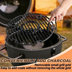 13 3/4 Inch Round Cast Iron Grill Charcoal Grate Kit For CharGriller Akorn