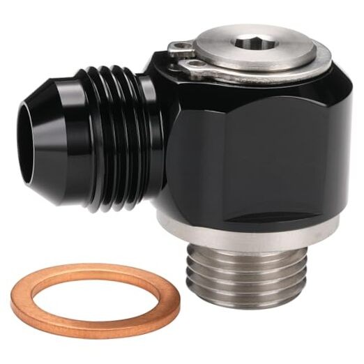 8AN Male Flare Banjo to M16x1.5 Stainless Steel Banjo Bolt 8AN to M16x1.5 Black