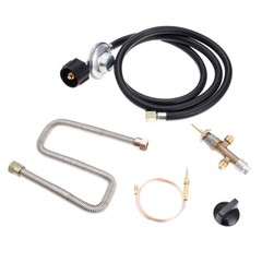 Gas Fire Pit Fireplace Valve Control System Kit LP Propane Hose with Regulator