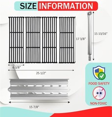 Grill Grates Heat Plates Burners Replacement Kit for Broil King Baron Huntington