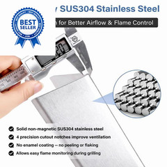 BLUES GRILL PARTS 15.3″ SUS304 Stainless Steel Flavorizer Bars – Silver