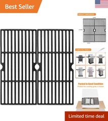 Heavy-Duty Cast Iron Grill Grates for Charbroil 2 Burner Grills – 2-Pack