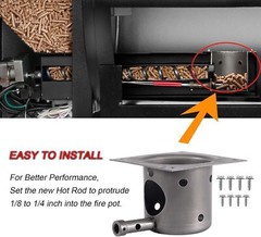 304 Stainless Steel Fire Burn Pot and Hot Rod Ignitor Kit for Traeger Pit Boss