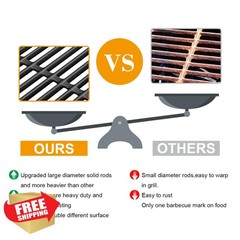 SafBbcue 18.75″ Cast Iron Grill Grates for Weber Genesis II E310