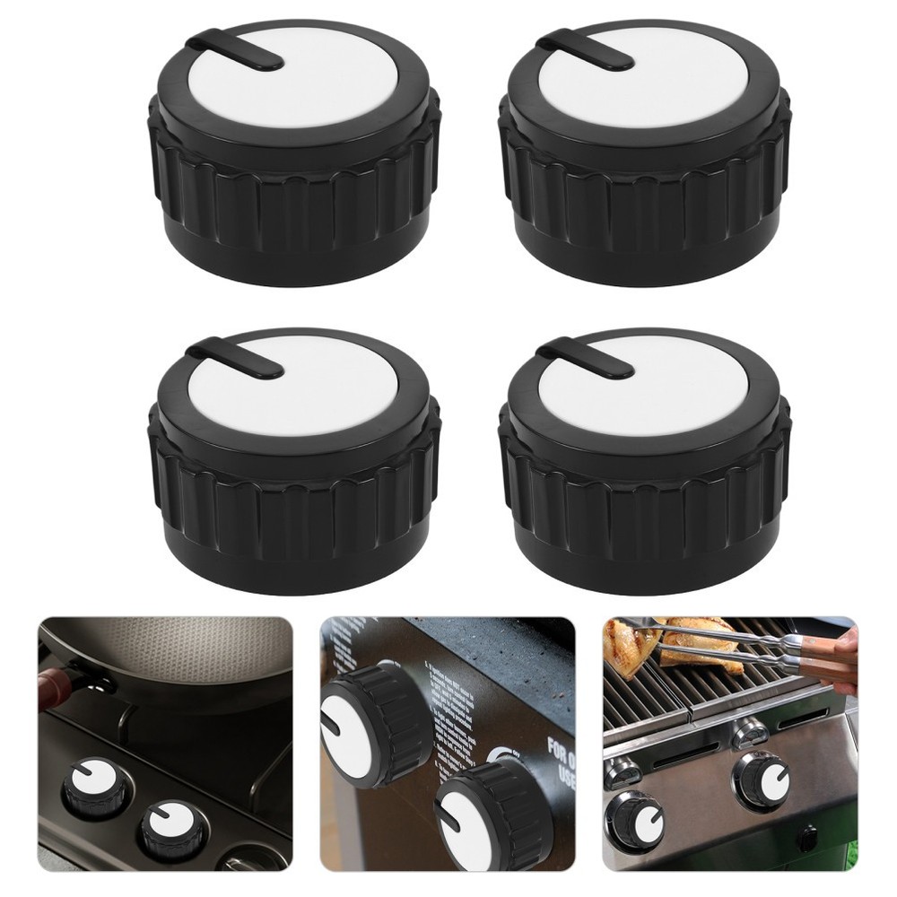 4Pcs Black Plastic Grill Knobs Replacement for Gas Bbq Stove Burner