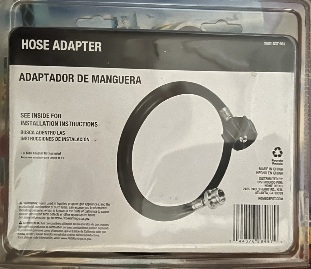Universal 4ft. Hose with Adaptor Type 1 Tank Connection Brass Fittings A3