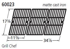 Music City Metals Grill Part # 60023 – Grid, Ci, 17.375 X 34.125; Grill Chef