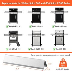15.3″ Flavorizer Bars for Weber Spirit 300 and GS4 Spirit II 300 Series, Spir…