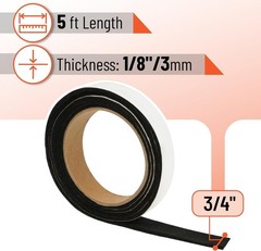 Grill Gasket, 3/4″x 1/8″, 2 Pack, 5 ft, Smoker Gasket Sealer High Temp, Easy …