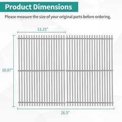 9MM 18 7/8 Stainless Steel Grill Grates for Weber Genesis II E-310 E-315 E-325