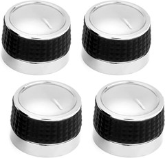 Gas Grill Control Knobs Chrome Plated 4-Pack Universal D Shaft BBQ Stove Oven